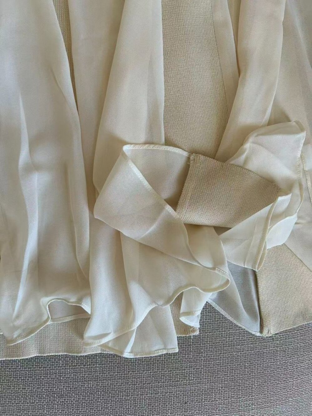 ✨ SALE Meshki Soleil Knit And Mesh Halter Maxi Dress Small Cream Wedding Event - Picture 8 of 14